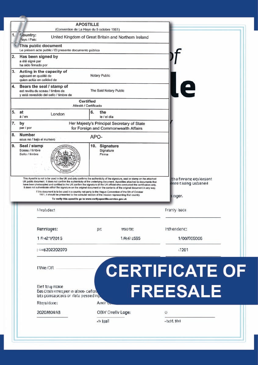 Certificate of freesale