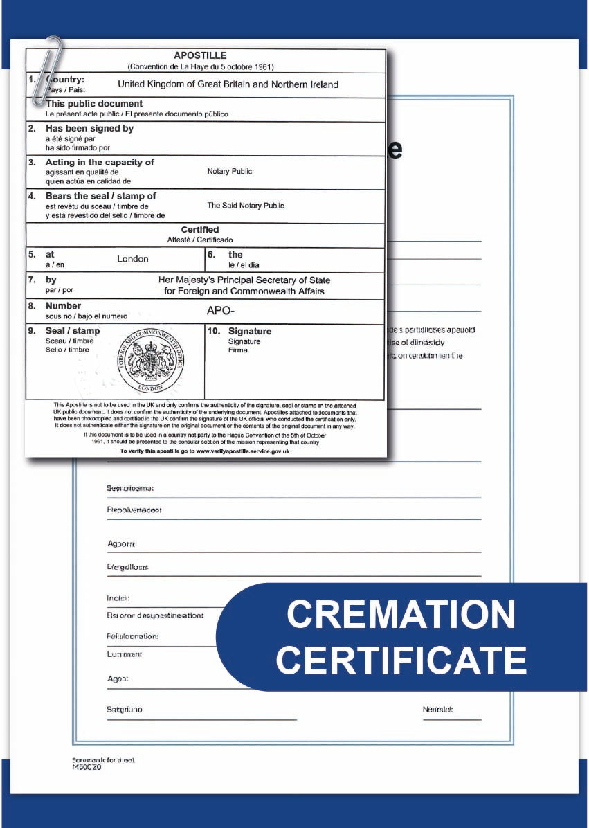 Cremation certificate