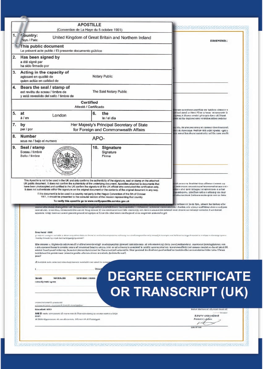 Degree certificate or transcript (UK)