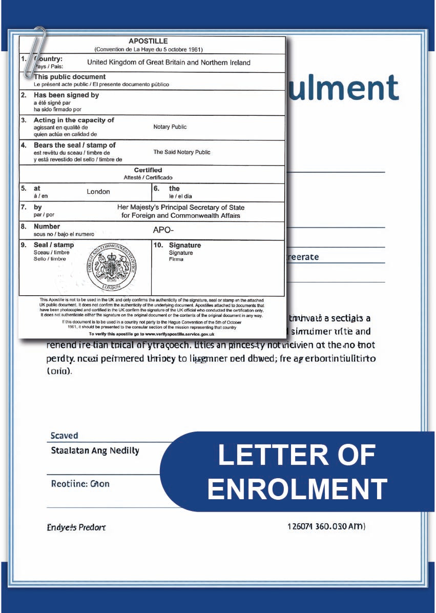 Letter of enrolment