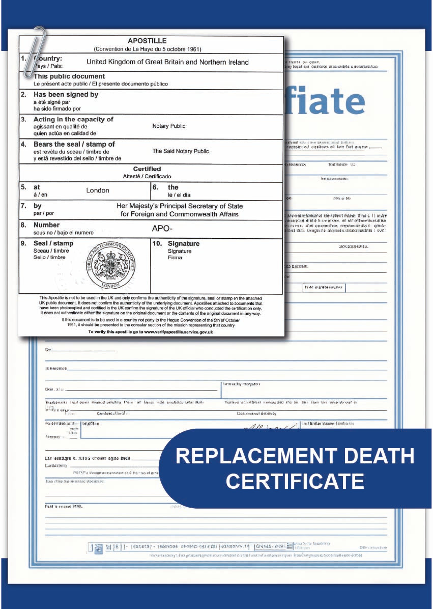 Replacement Death certificate 1
