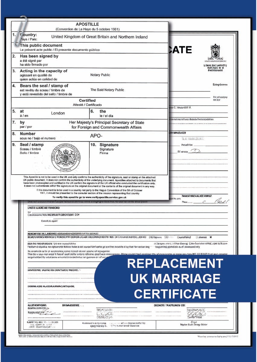 Replacement UK Marriage Certificate 1