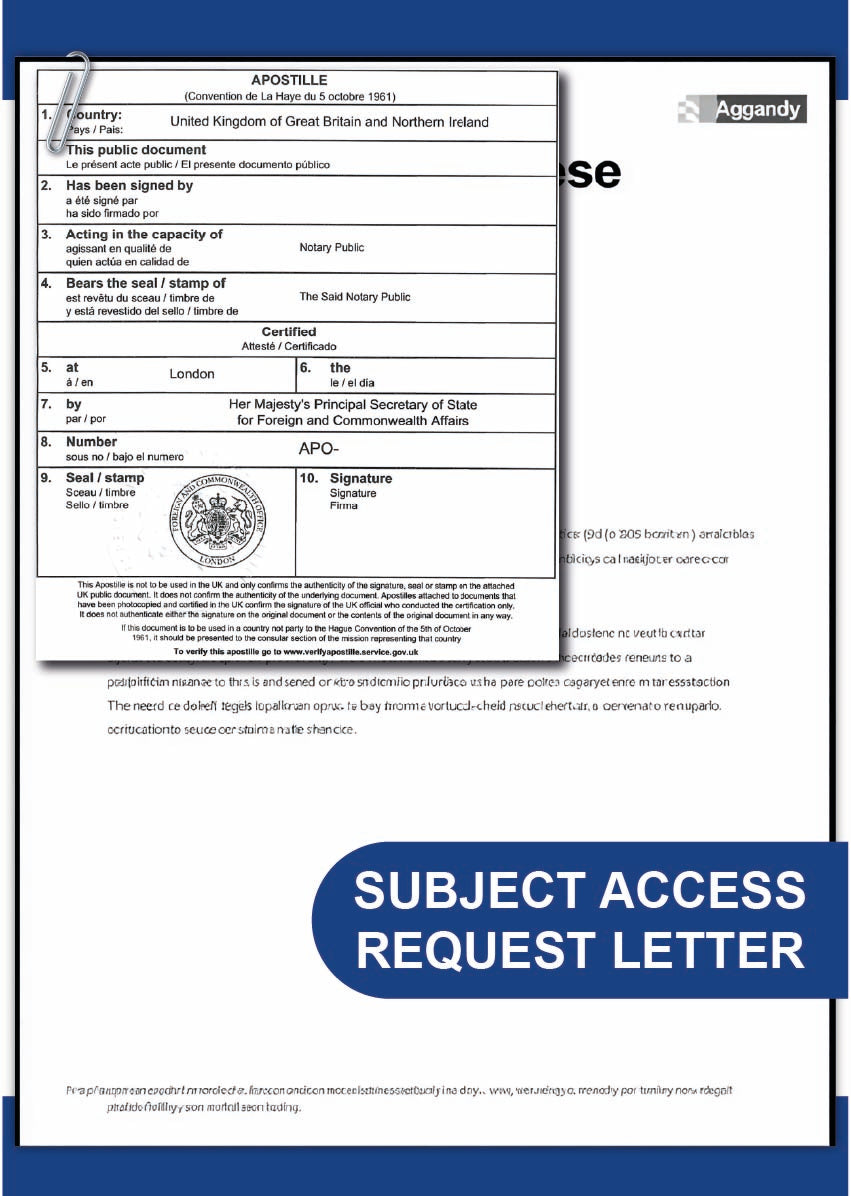 Subject Access Request Letter