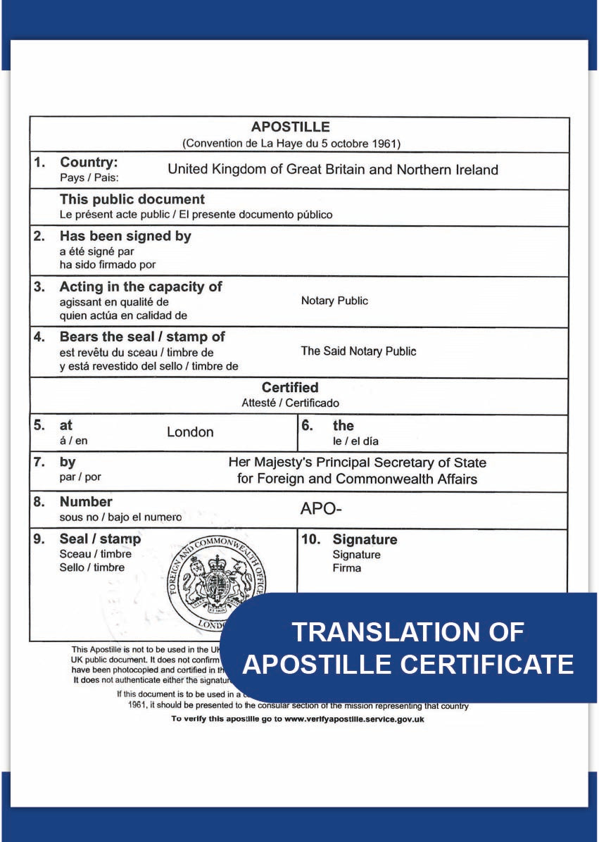 Translation of Apostille Certificate